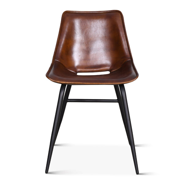 Essex 18" Leather Dining Chair, Antique Whiskey