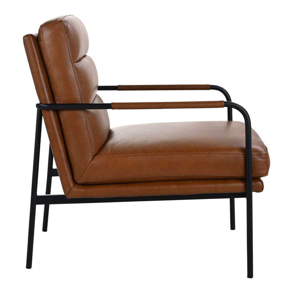 Moe's Verlaine Armchair in Chestnut Brown Leather
