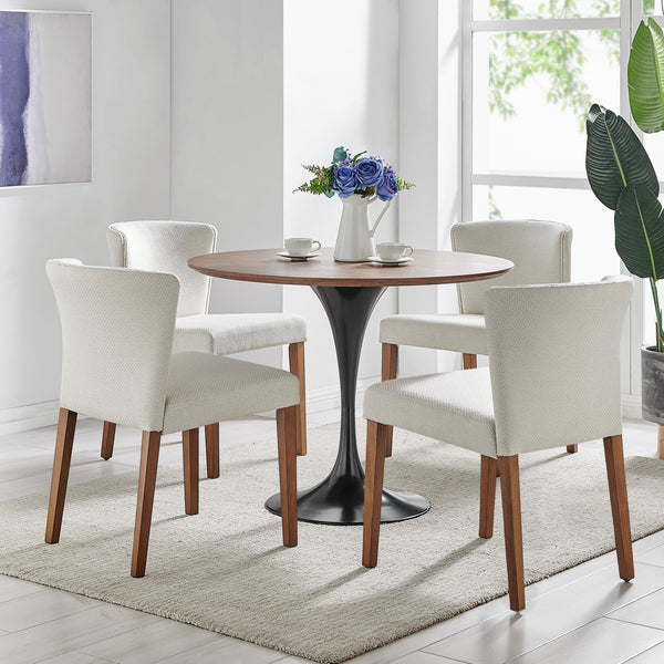 Albie Fabric Dining Side Chair In Cardiff Cream (Set of 2)