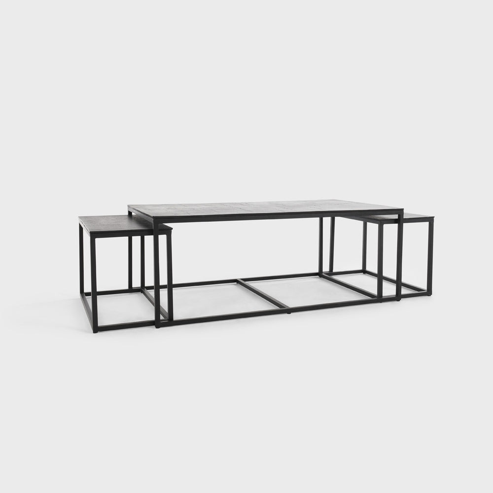 Buckley Cast Aluminum Rectangle Coffee Table Set