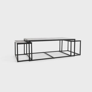 Buckley Cast Aluminum Rectangle Coffee Table Set