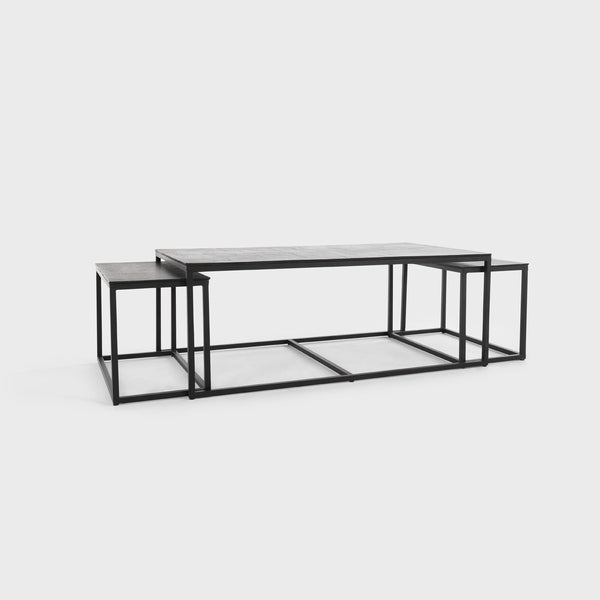 Buckley Cast Aluminum Rectangle Coffee Table Set