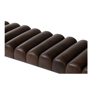 Moe's Harrison Dark Brown Leather Bench