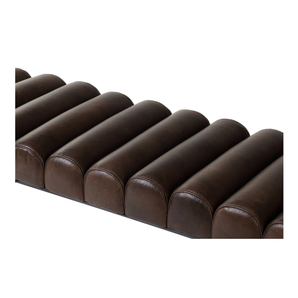 Moe's Harrison Dark Brown Leather Bench