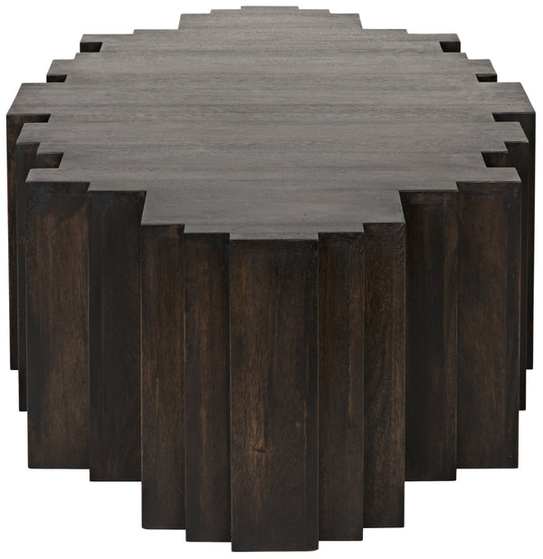 Royce Ebony Walnut Coffee Table in Walnut and Veneer Finish