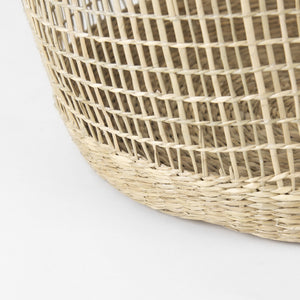 Bowie 19.7L x 19.7W x 19.7H (Set of 3) Medium Brown Seagrass Round Basket W/ Handles
