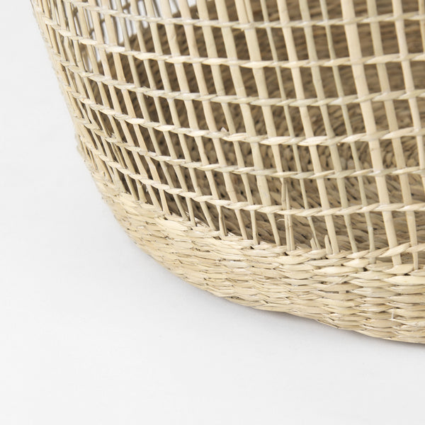 Bowie 19.7L x 19.7W x 19.7H (Set of 3) Medium Brown Seagrass Round Basket W/ Handles