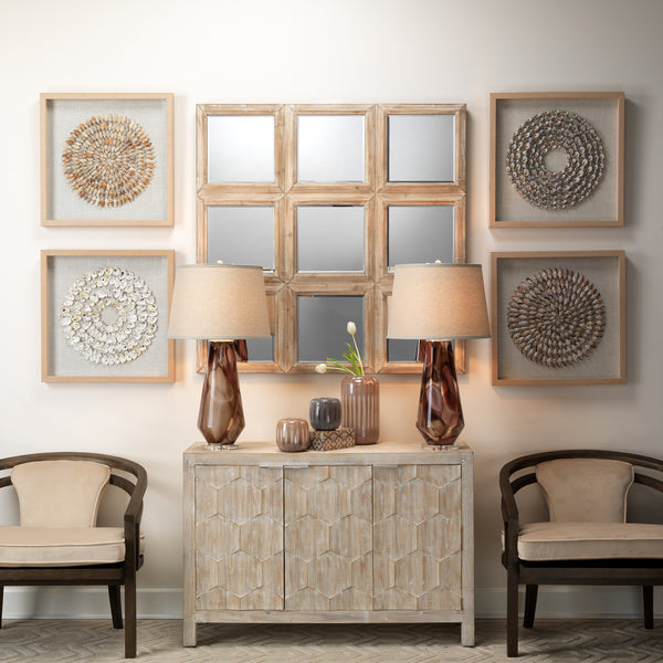 Bora Bora Framed Wall Art, Taupe Snail Shell