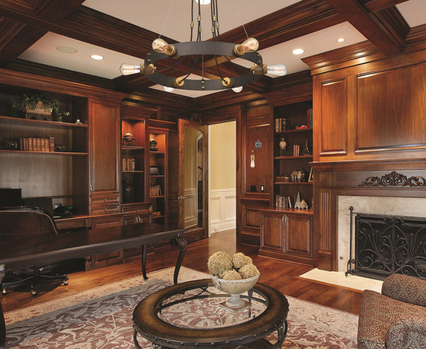 Troubadour  6 Light Chandelier in Bronze Finish