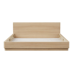 Moe's Round Off Queen Bed Light Oak Brown