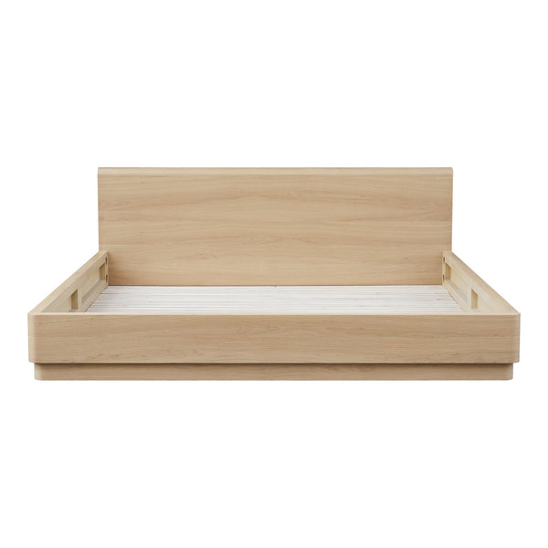 Moe's Round Off Queen Bed Light Oak Brown