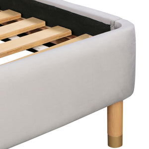 Kavali Grey Velvet King Bed