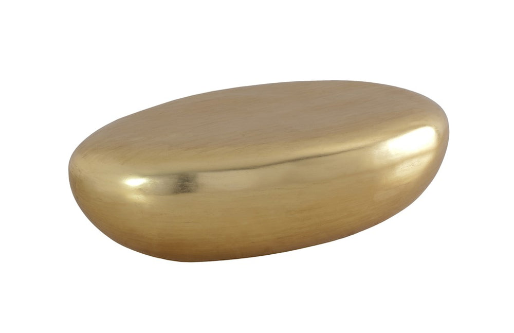 River Stone Cocktail Table, Gold Leaf, Large