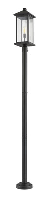Portland 1 Light Outdoor Post Mounted Fixture in Black Finish