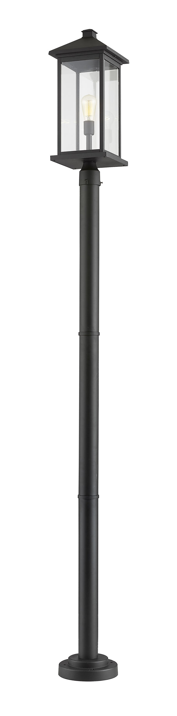 Portland 1 Light Outdoor Post Mounted Fixture in Black Finish