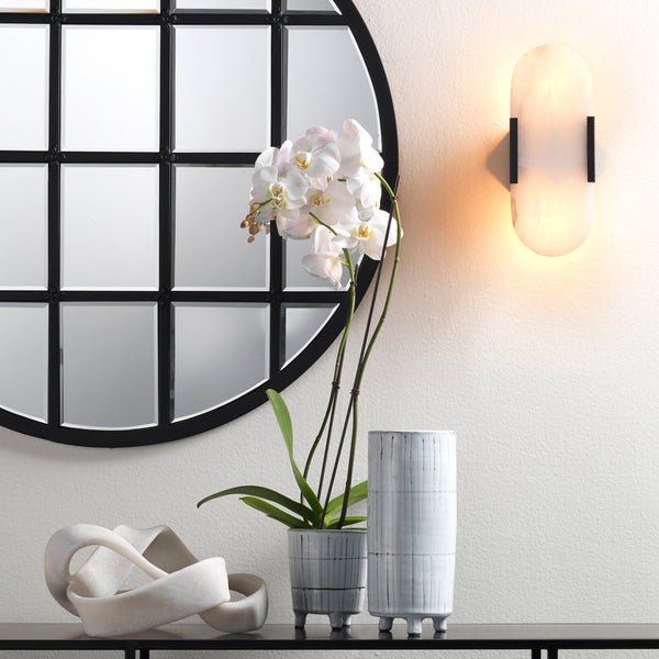 Delphi 2-Light Alabaster Wall Sconce, Oil Rubbed Bronze Metal