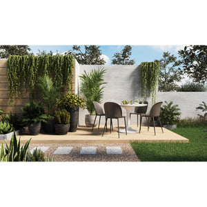 Moe's Tuli Outdoor Cafe Table in White Terrazzo