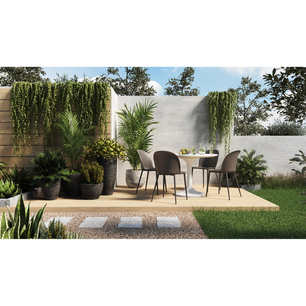 Moe's Tuli Outdoor Cafe Table in White Terrazzo