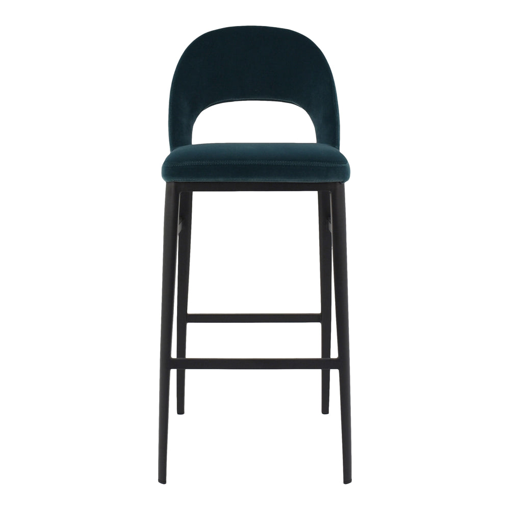 Moe's Roger Bar Stool in Teal with Open Back
