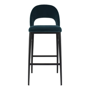 Moe's Roger Bar Stool in Teal with Open Back