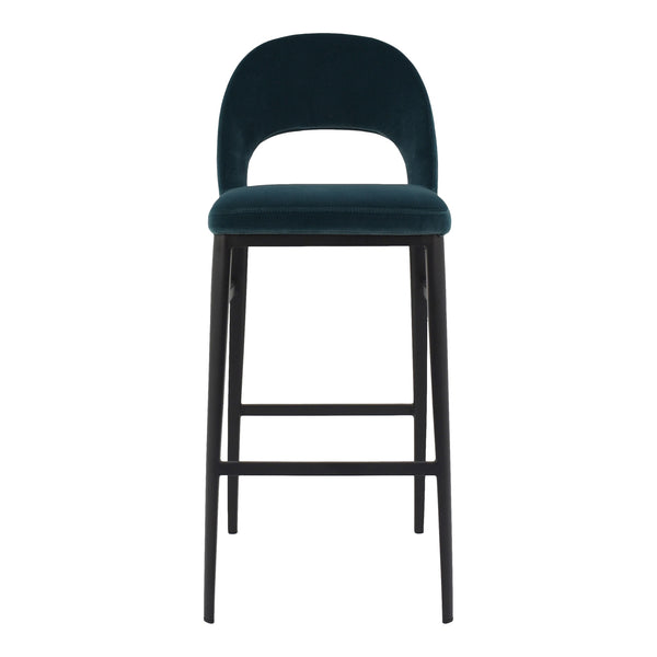 Moe's Roger Bar Stool in Teal with Open Back