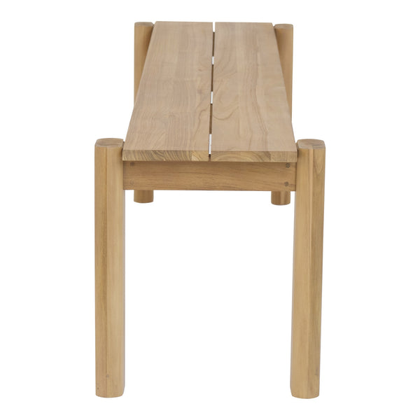 Tempo Outdoor Dining Bench in Natural Wood