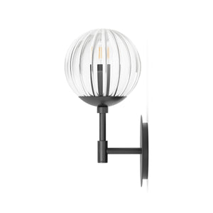 Sunset Sconce In Black Gunmetal And Clear Ribbon Glass