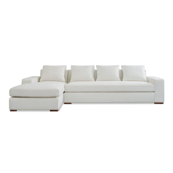 Thomas Left Sectional in Ivory Polyester