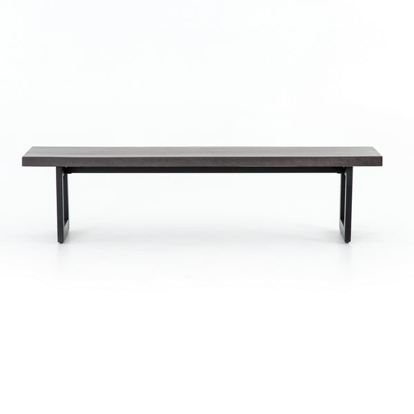 Judith Outdoor Dining Bench In Metal Base