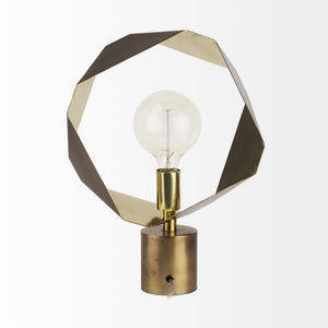 Shamir 15L x 15W Gold Geometric Metal Table Lamp