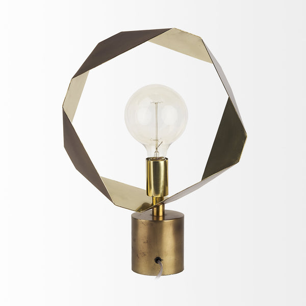 Shamir 15L x 15W Gold Geometric Metal Table Lamp