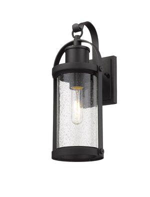 Roundhouse 1 Light Outdoor Wall Sconce in Black Finish