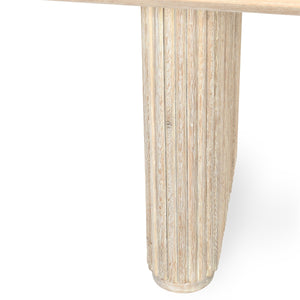 Vander Solid Wood Rectangle Dining Table, Cream Washed