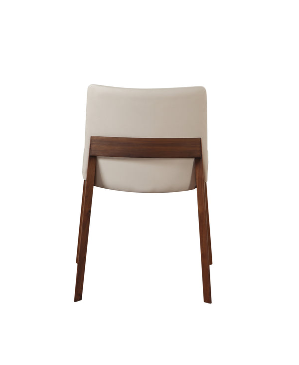 Deco Dining Chair Set in Cream White PVC