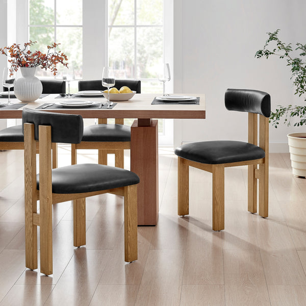 Hailey Faux Leather Dining Side Chair, Casa Black