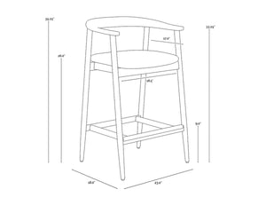 JEREMY COUNTER STOOL - WEATHERED OAK - DOVE CREAM