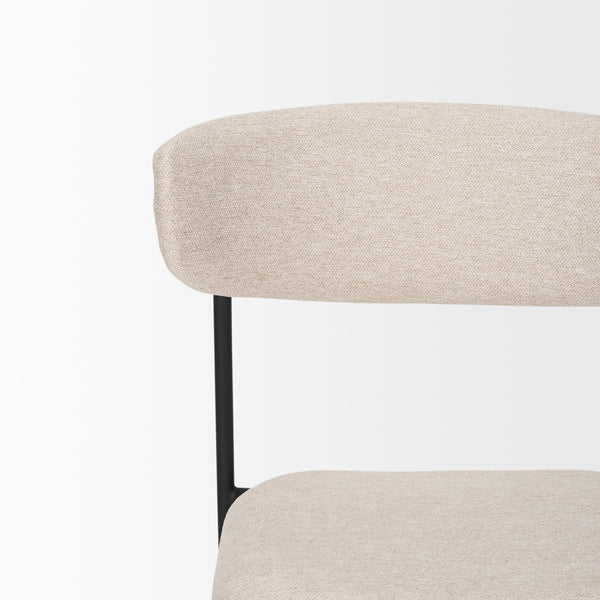 Corey Dining Chair w/ Oatmeal Fabric & Matte Black Metal