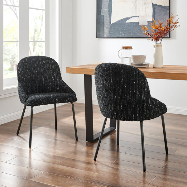 Katrisa KD Boucle Dining Side Chair, Zenith Black