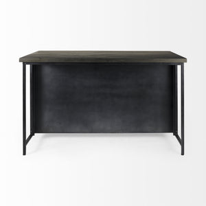 Dimitra 62.0L x 32.0W x 36.0H Dark Iron W/Glass Doors Kitchen Island