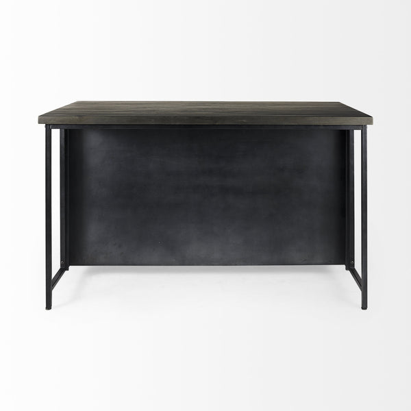 Dimitra 62.0L x 32.0W x 36.0H Dark Iron W/Glass Doors Kitchen Island