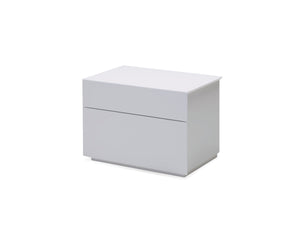 Vex 2 drawer night table in matte white