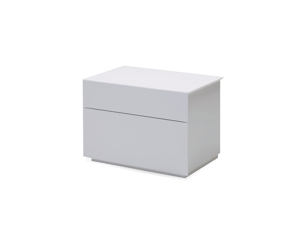 Vex 2 drawer night table in matte white