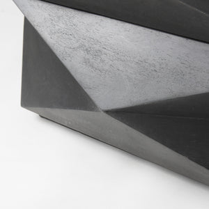 Arreto Black Solid Wood Hexagonal Storage Coffee Table