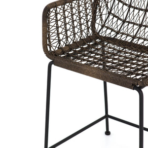Bandera Outdoor Woven Counter Stool-Grey