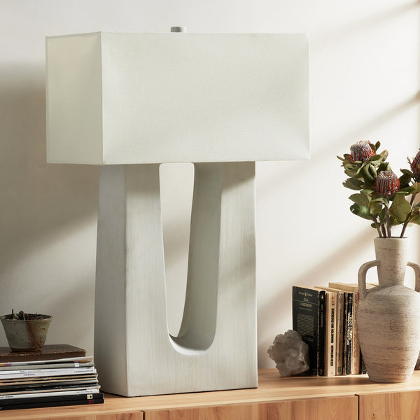 Cuit Table Lamp In Matte White Ceramic