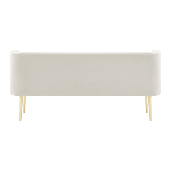 Marsha KD Velvet Bench, Dainty Cream