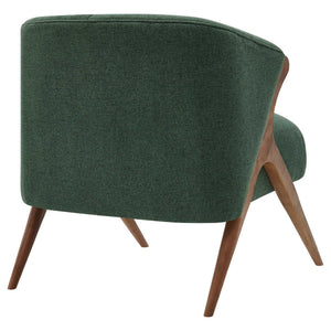 Florence Fabric Accent Chair Brown Legs In Havana Green