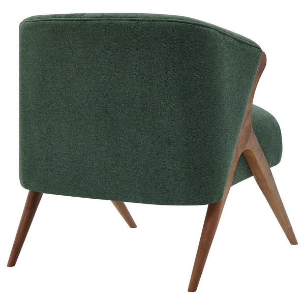 Florence Fabric Accent Chair Brown Legs In Havana Green