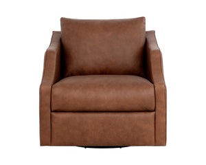 ORWELL SWIVEL LOUNGE CHAIR - COGNAC LEATHER