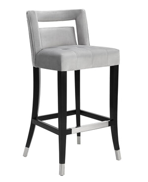Hart Grey Velvet Counter Stool